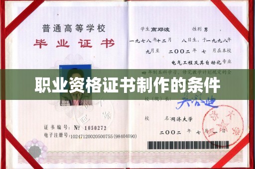剑阁职业资格证书制作的条件